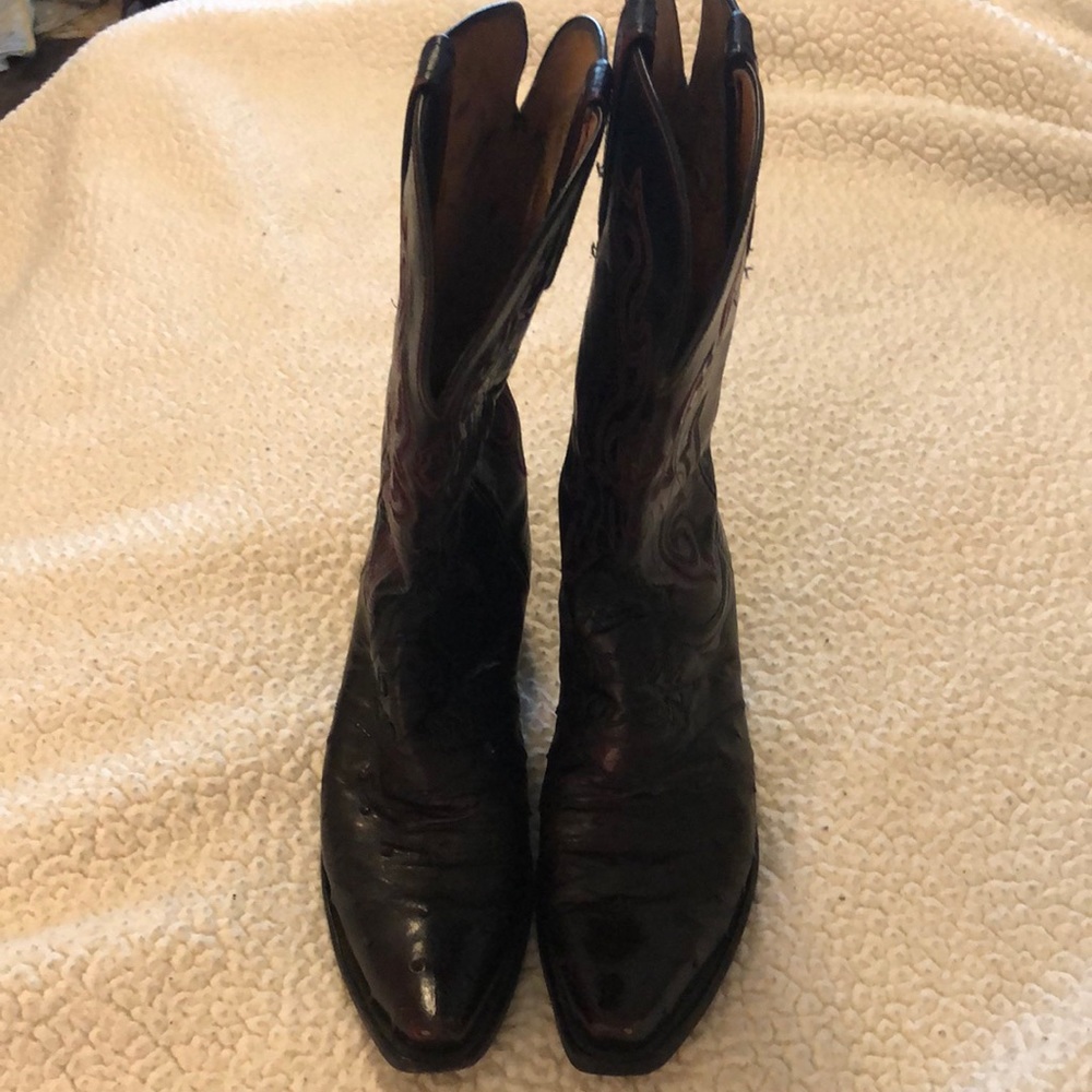 Pair of Womens 1883 Lucchese Ostrich Size 8.5 Western Boot